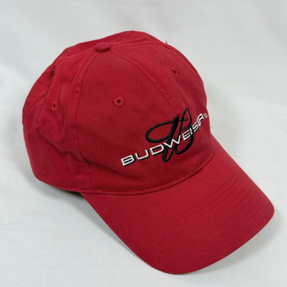 Vintage Budweiser Hat Baseball Cap Red Official Product 2003 Strapback
